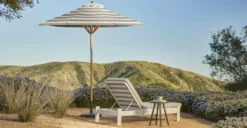 Maria Stripe Taupe Umbrella - Stylish & Durable Outdoor Protection