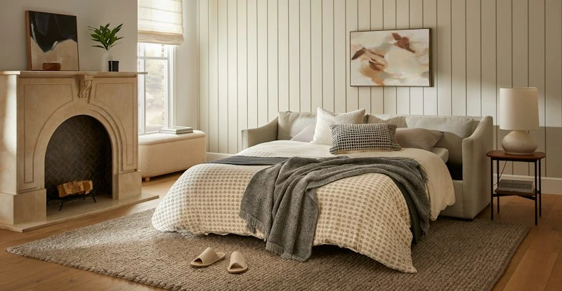 Landry Napa Ivory Sofa Bed - Modern Convertible Sofa Bed with Storage 2 Landry Napa Ivory Sofa Bed - Modern Convertible Sofa Bed with Storage - Image 2