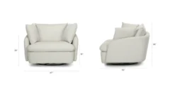 Leigh Silver Ivory Swivel Chair - Modern Lounge Chair for Living Room -Furniture Sales 2024 image103454