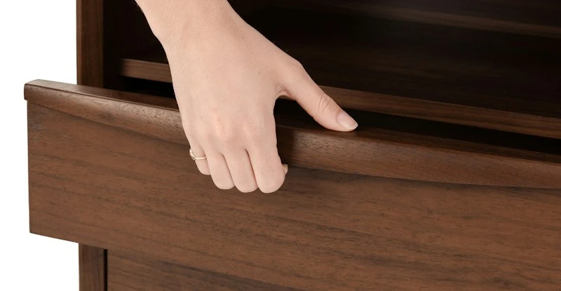 Lenia Walnut 2-Drawer Nightstand - Modern Bedroom Storage Solution 10 Lenia Walnut 2-Drawer Nightstand - Modern Bedroom Storage Solution - Image 10