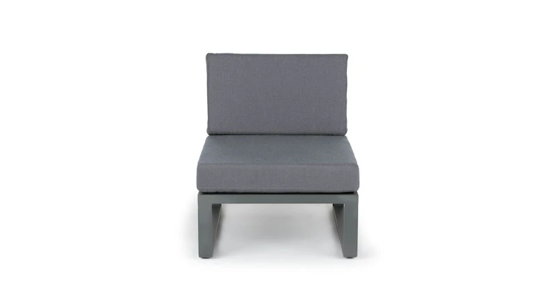 Kezia Whale Gray Armless Chair Module - Modern Outdoor Modular Sofa 2 Kezia Whale Gray Armless Chair Module - Modern Outdoor Modular Sofa - Image 2