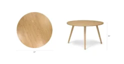 Seno Oak 47" Round Dining Table - Solid Wood Modern Dining Room Table -Furniture Sales 2024 image56733