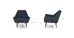 Angle Denim Blue Chair - Stylish Lounge Chair for Modern Living Rooms -Furniture Sales 2024 image60953