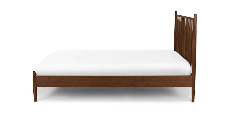Lenia Walnut Queen Bed - Elegant Solid Wood Bed Frame for Modern Bedrooms 4 Lenia Walnut Queen Bed - Elegant Solid Wood Bed Frame for Modern Bedrooms - Image 4