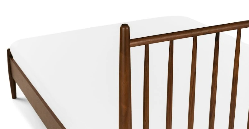 Lenia Walnut Queen Bed - Elegant Solid Wood Bed Frame for Modern Bedrooms 8 Lenia Walnut Queen Bed - Elegant Solid Wood Bed Frame for Modern Bedrooms - Image 8