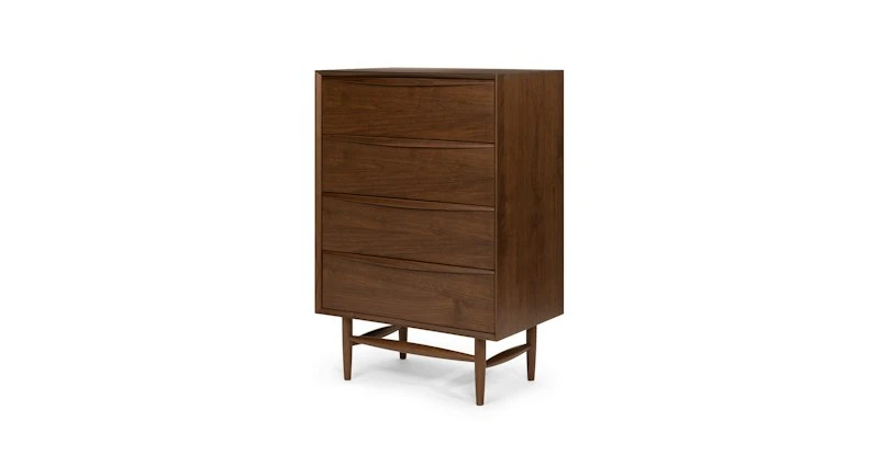 Lenia Walnut 4-Drawer Chest - Stylish Bedroom Dresser with Ample Storage 2 Lenia Walnut 4-Drawer Chest - Stylish Bedroom Dresser with Ample Storage - Image 2