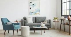 Sven Briar Gray 72" Sofa - Modern 3-Seater Sofa with Plush Cushions