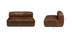 Cigar Rawhide Brown Loveseat - Comfortable Sofa for Modern Living Room -Furniture Sales 2024 image72917
