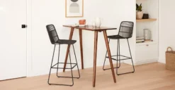 Seno Walnut Rectangular Bar Table - Modern Counter & Bar Table for Home or Office