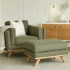 Timber Olio Green Ottoman - Stylish and Comfortable Addition to Your Living Space