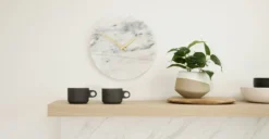 Maris White Marble Clock - Elegant Wall Decor for Modern Homes