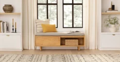 Furniture Sales 2024 41 Nederin Rain Cloud Gray Oak Bench - Elegant Bedroom Seating