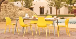 Dot Sun Yellow Outdoor Dining Chair – Durable & Stylish Patio Seating