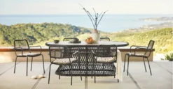 Calliope Black Oval Dining Table - Stylish Outdoor Furniture for Elegant Dining