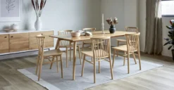 Rus Light Oak Dining Chair – Modern Wood Dining Room Chair with Comfortable Design