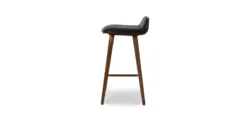 Sede Black Leather Walnut Counter Stool – Premium Modern Bar Stool for Kitchen & Dining -Furniture Sales 2024 image80164
