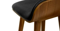 Sede Black Leather Walnut Counter Stool – Premium Modern Bar Stool for Kitchen & Dining -Furniture Sales 2024 image80166