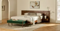 Nera Walnut California King Bed with Nightstands - Luxurious Bedroom Set