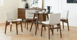 Nosh Chalk Gray Walnut Dining Chair - Modern & Comfortable Dining Room Seating
