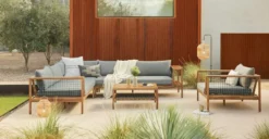 Callais Taupe Gray Sectional Sofa - Premium Outdoor Sectional for Patio and Garden