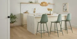 Svelti Aloe Green Counter Stool - Modern Kitchen & Bar Stool with Comfortable Seat