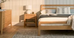 Dalsa Natural Oak Nightstand - Modern Bedroom Side Table with Storage