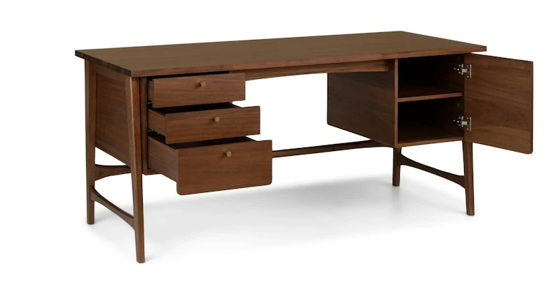 Krossa Walnut Executive Desk - Premium Office Desk for Professionals 2 Krossa Walnut Executive Desk - Premium Office Desk for Professionals - Image 2