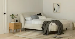 Furniture Sales 2024 21 Kayra Ivory Bouclé Queen Bed - Luxurious Comfort for Your Bedroom