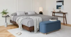 Basi Walnut King Bed Frame | Solid Wood Elegant Bedroom Furniture