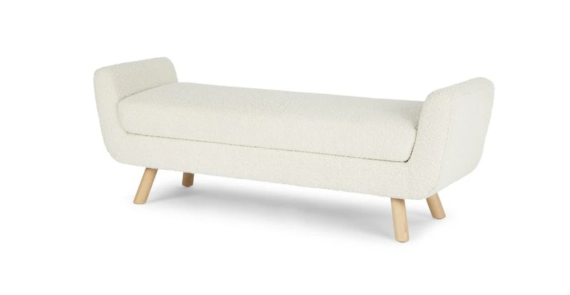 Gabriola Ivory Bouclé Bench - Stylish and Comfortable Seating 4 Gabriola Ivory Bouclé Bench - Stylish and Comfortable Seating - Image 4