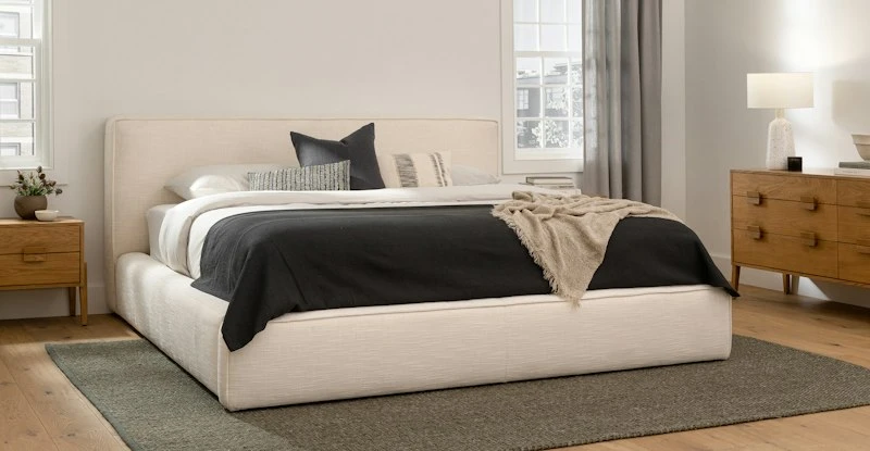 Cigar Ankara Ivory King Storage Bed - Modern Bedroom Furniture with Storage 1 Cigar Ankara Ivory King Storage Bed - Modern Bedroom Furniture with Storage