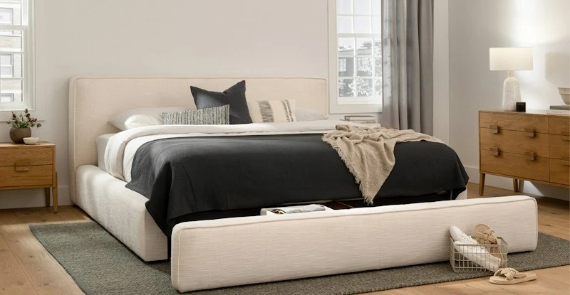 Cigar Ankara Ivory King Storage Bed - Modern Bedroom Furniture with Storage 2 Cigar Ankara Ivory King Storage Bed - Modern Bedroom Furniture with Storage - Image 2