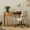 Fantol Solid Oak Wood Desk - Modern Home Office Desk with Durable Design