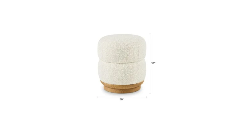Pica Ivory Bouclé Ottoman - Luxurious Modern Pouf for Elegant Home Decor 7 Pica Ivory Bouclé Ottoman - Luxurious Modern Pouf for Elegant Home Decor - Image 7