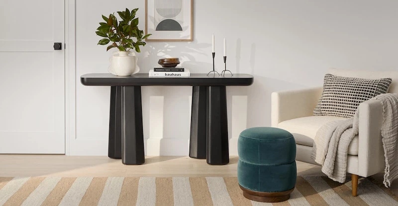 Walden Black Ash Console - Stylish & Functional Table for Modern Spaces 1 Walden Black Ash Console - Stylish & Functional Table for Modern Spaces
