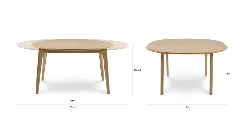 Plumas White Oak Extendable Dining Table For 6 - Modern Solid Wood Table 18 Plumas White Oak Extendable Dining Table For 6 - Modern Solid Wood Table - Image 18