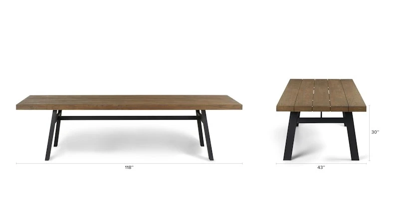 Sardis Vintage Brown Dining Table For 10 | Rustic Outdoor Dining Furniture 10 Sardis Vintage Brown Dining Table For 10 | Rustic Outdoor Dining Furniture - Image 10