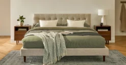 Lenia Walnut 2-Drawer Nightstand - Modern Bedroom Storage Solution