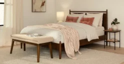Lenia Panel Walnut Queen Bed | Elegant Bedroom Furniture