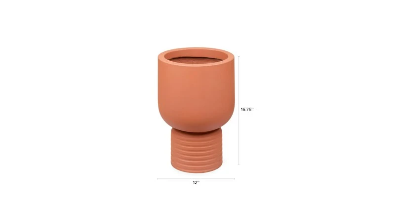 Sterna Glazed Orange 12" Indoor/Outdoor Planter - Stylish Decor for Plants 7 Sterna Glazed Orange 12" Indoor/Outdoor Planter - Stylish Decor for Plants - Image 7