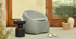 Avila Beach Sand Swivel Chair - Comfortable Outdoor Lounge Chair for Relaxation