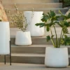 Tuva White Tall Narrow Indoor/Outdoor Planter - Modern Decorative Flower Pot for Plants