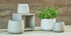 Tuva White Terrazzo Wide Indoor/Outdoor Planter - Elegant Plant Decor