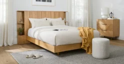 Kouva Oak Queen Storage Headboard - Stylish & Functional Design