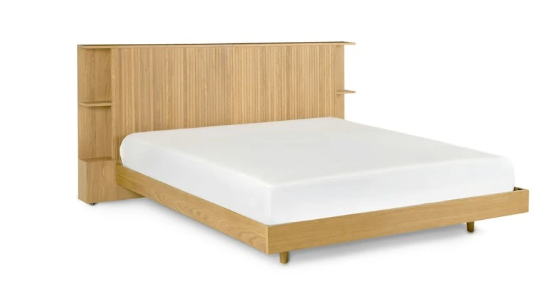 Kouva Oak Queen Storage Headboard - Stylish & Functional Design 2 Kouva Oak Queen Storage Headboard - Stylish & Functional Design - Image 2
