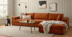 Amoeba Wild Walnut 35" Wide Modern Coffee Table for Living Room