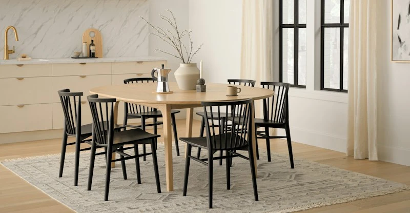 Plumas White Oak Extendable Dining Table For 6 - Modern Solid Wood Table 2 Plumas White Oak Extendable Dining Table For 6 - Modern Solid Wood Table - Image 2