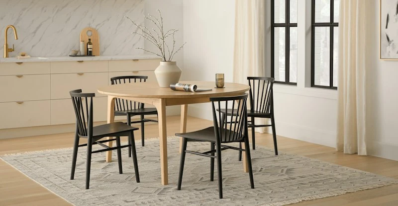 Plumas White Oak Extendable Dining Table For 6 - Modern Solid Wood Table 1 Plumas White Oak Extendable Dining Table For 6 - Modern Solid Wood Table