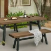 Sardis Vintage Brown Dining Set - Outdoor Patio Furniture with Elegant Design