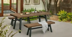 Sardis Vintage Brown Dining Set - Outdoor Patio Furniture with Elegant Design